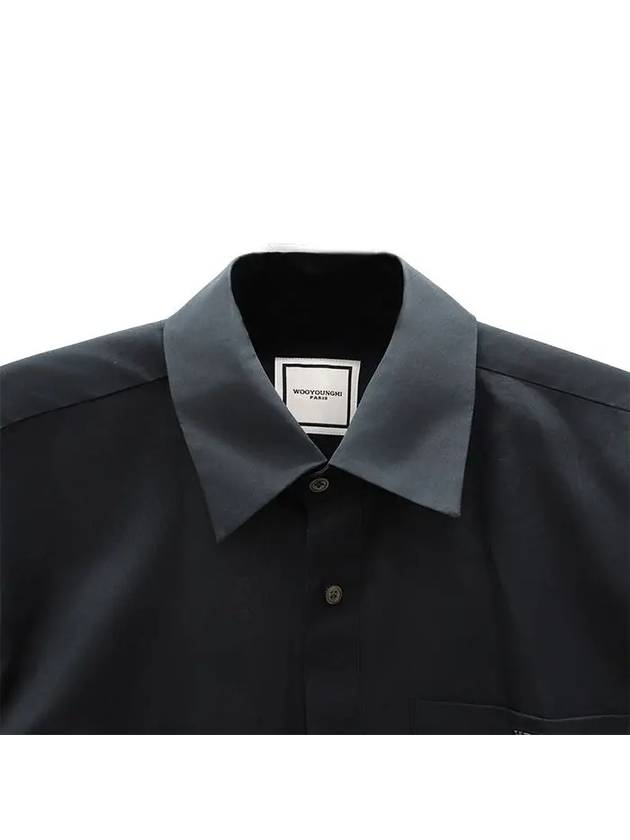 Back Logo Cotton Long Sleeve Shirt Black - WOOYOUNGMI - BALAAN 8