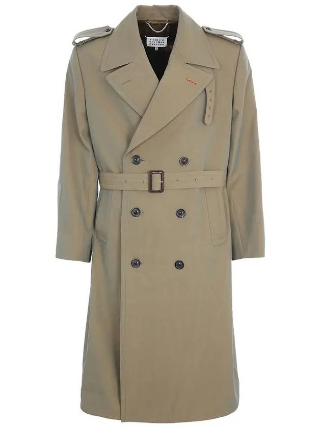 Men's Wool Belted Trench Coat Brown - MAISON MARGIELA - BALAAN 3