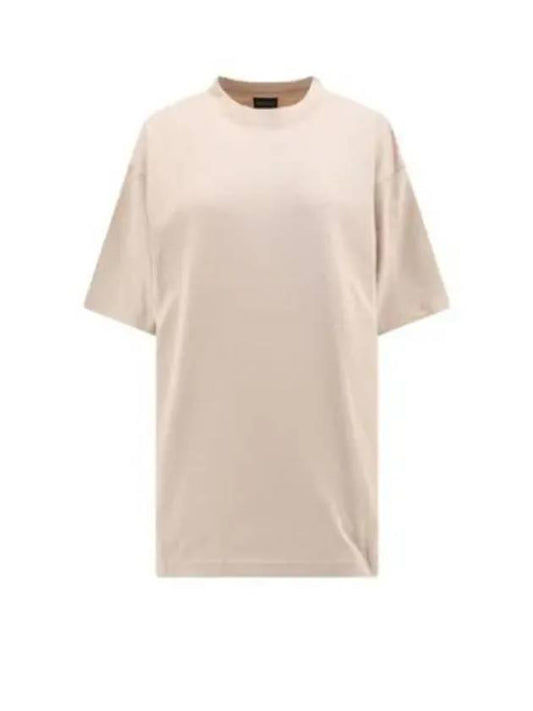 Logo Print Short Sleeve T-Shirt Beige - BALENCIAGA - BALAAN 2