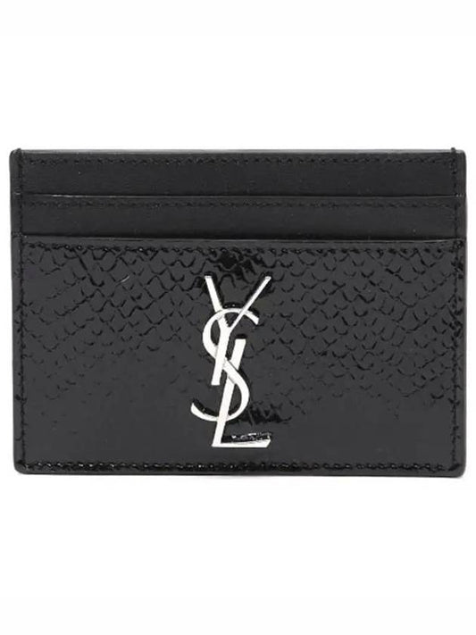 Cassandre Logo Card Wallet Black - SAINT LAURENT - BALAAN 2