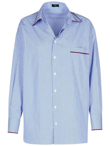 Etro Light Blue Cotton Shirt - ETRO - BALAAN 1