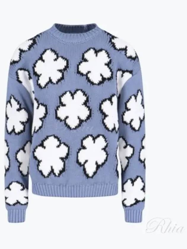 Boke Flower Cotton Sweatshirt Blue - KENZO - BALAAN 2