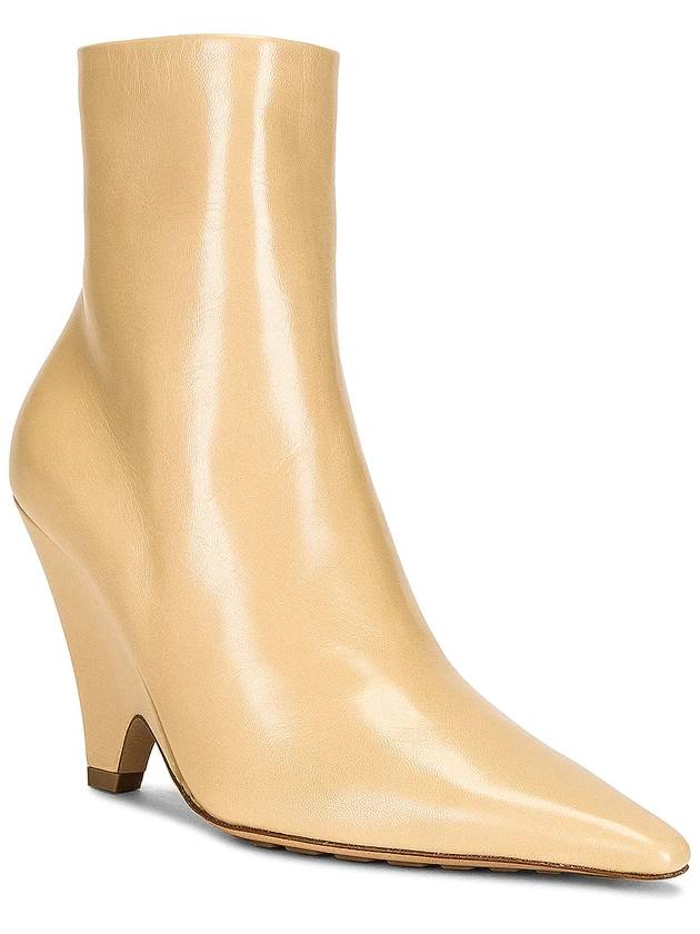 Leather Heel Middle Boots Beige - BOTTEGA VENETA - BALAAN 4