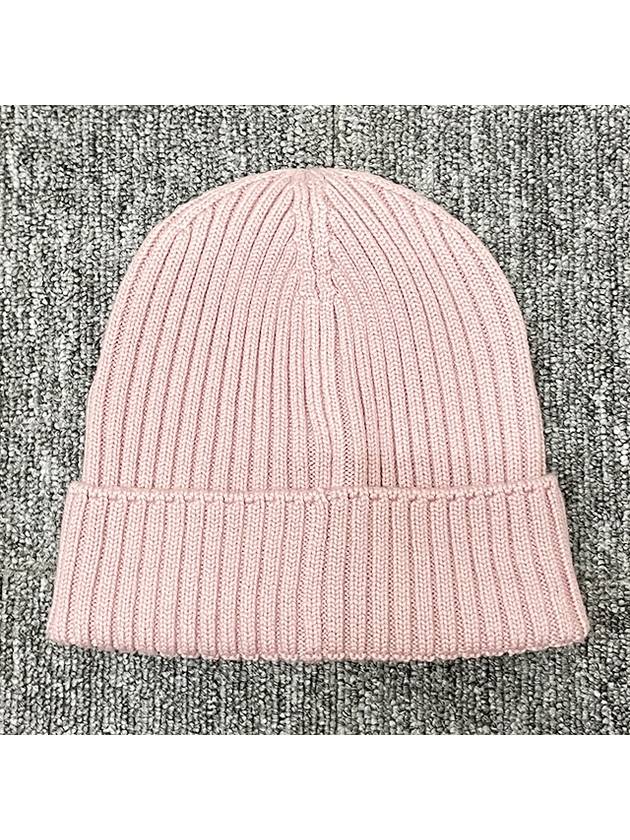 Kids Logo Patch Wool Beanie Light Pink 3B00015 M1131 51A - MONCLER - BALAAN 3