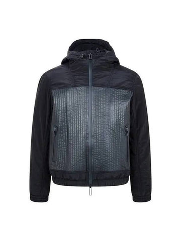 Men s Quilted Leather Zip up Jumper Black 271063 - EMPORIO ARMANI - BALAAN 1