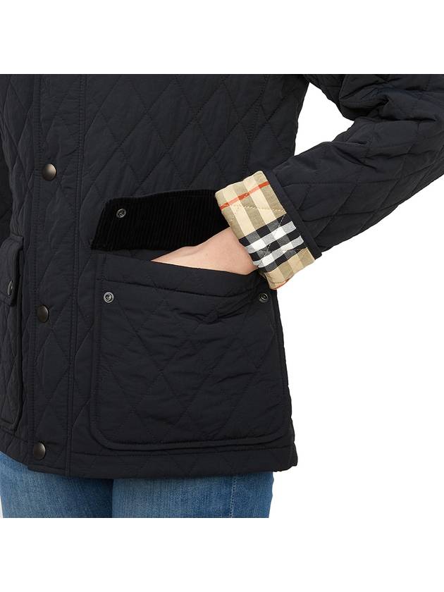 Corduroy Collar Quilted Jacket Black - BURBERRY - BALAAN 10