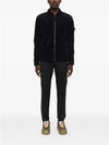 Organic Cotton Corduroy Zip-Up Jacket Black - STONE ISLAND - BALAAN 8