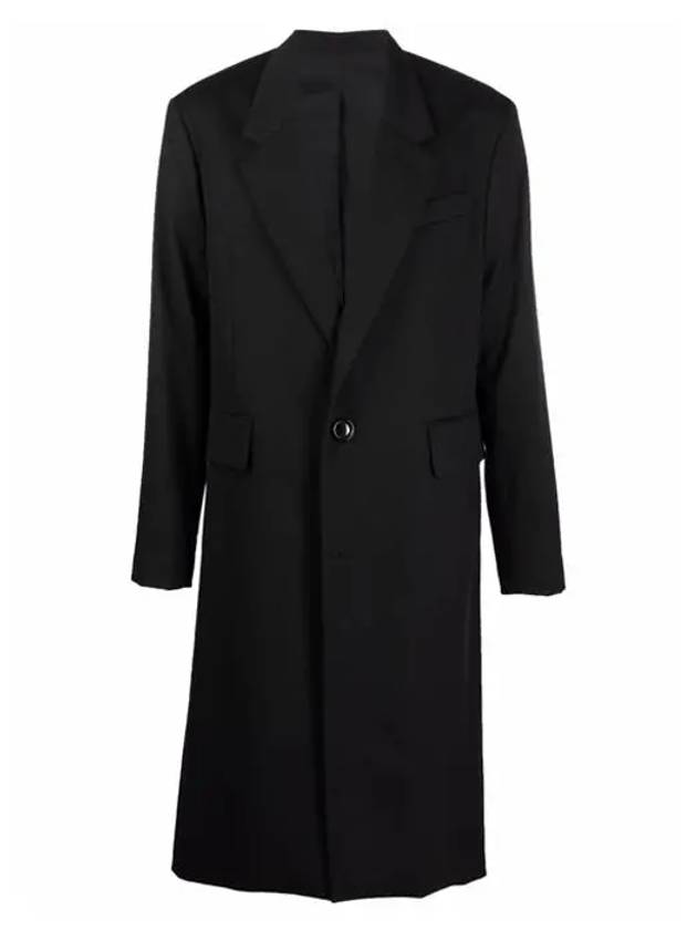 Virgin Wool Oversized Fit Single Coat Black - AMI - BALAAN 8