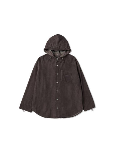 Hood Corduroy Shirts Charcoal - VAEKCIE - BALAAN 1