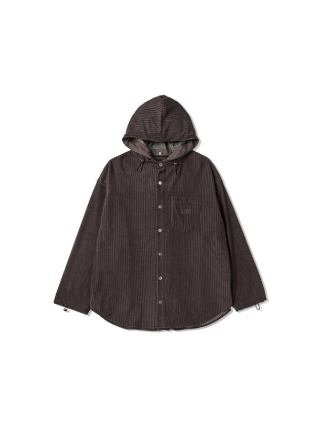 Hood Corduroy Shirts Charcoal - VAEKCIE - BALAAN 2