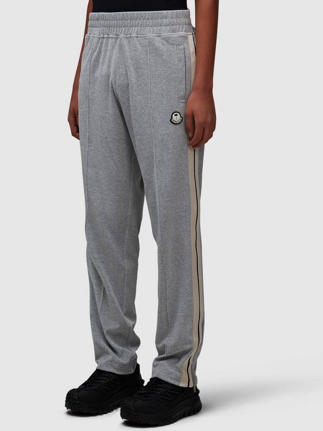 Palm Angels Genius Logo Patch Track Pants Gray - MONCLER - BALAAN 3