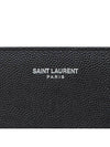 Textured Classic Leather Money Clip Half Wallet Black - SAINT LAURENT - BALAAN 6