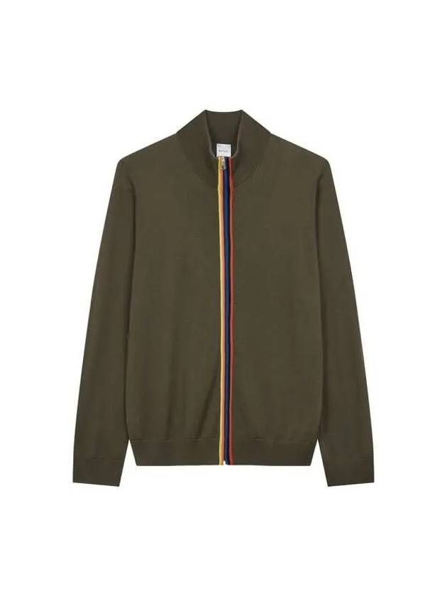 Striped zip up wool cardigan olive 271848 - PAUL SMITH - BALAAN 1