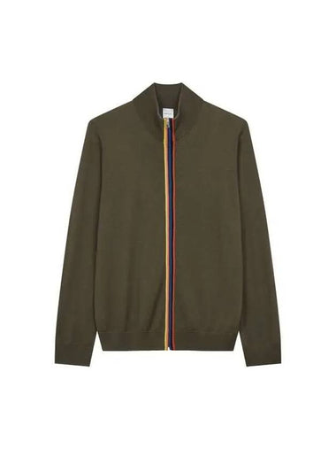 Striped zip up wool cardigan olive 271848 - PAUL SMITH - BALAAN 1