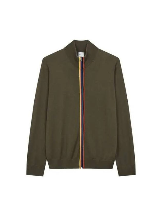 Striped zip up wool cardigan olive 271848 - PAUL SMITH - BALAAN 1