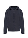 Ghost Piece Cotton Wool Fleece Zip Up Hoodie Navy - STONE ISLAND - BALAAN 1