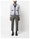 Contrast Trim Knit Cardigan Grey - THOM BROWNE - BALAAN 2