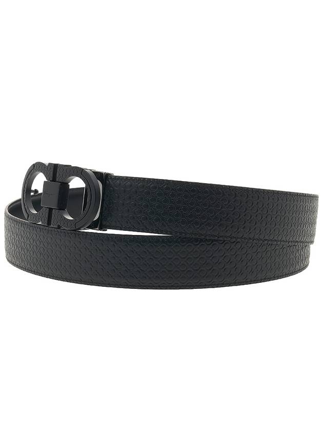 Reversible Leather Belt Black - SALVATORE FERRAGAMO - BALAAN 3