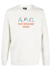 Color Block Logo Sweat Sweatshirt Ecru Ivory - A.P.C. - BALAAN 3