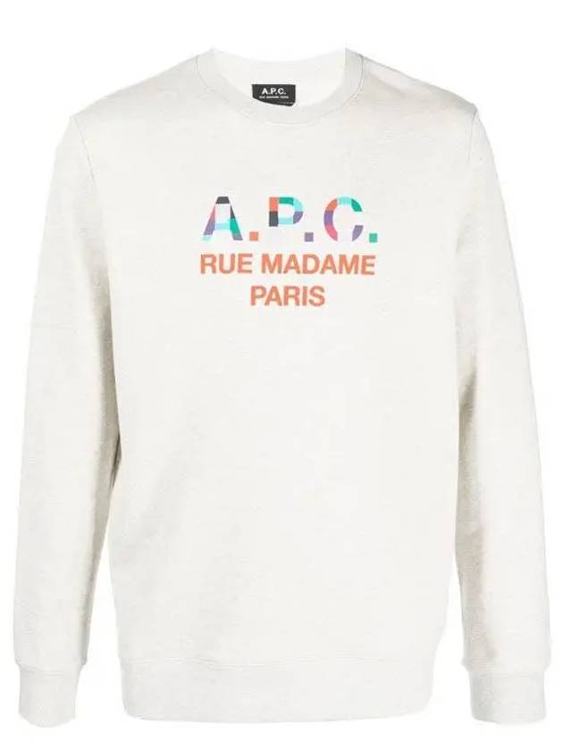 Color Block Logo Sweat Sweatshirt Ecru Ivory - A.P.C. - BALAAN 3