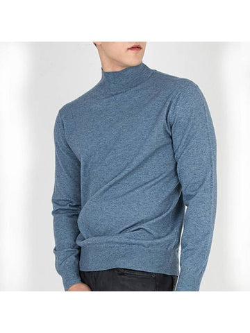 Traverto basic semi-polar knit DEEP BLUE - GOLD PERCENT - BALAAN 1