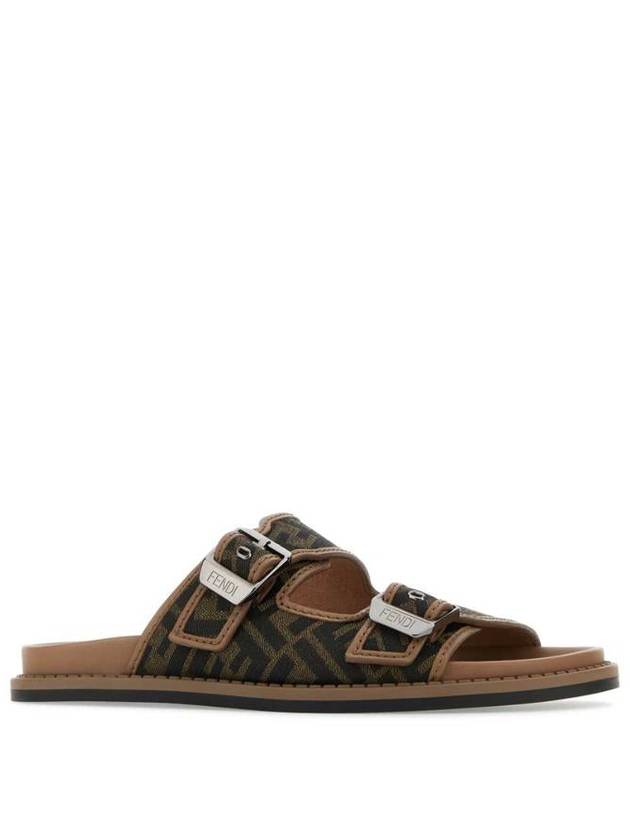 Men's Peel Jacquard Fabric Sandals Brown - FENDI - BALAAN 3