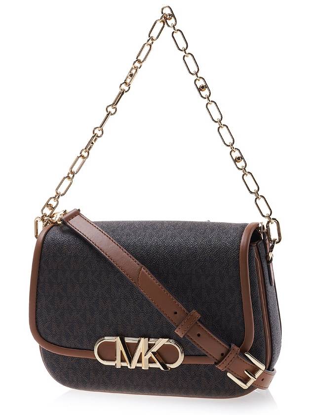 Parker Medium Logo Shoulder Bag Brown - MICHAEL KORS - BALAAN 3