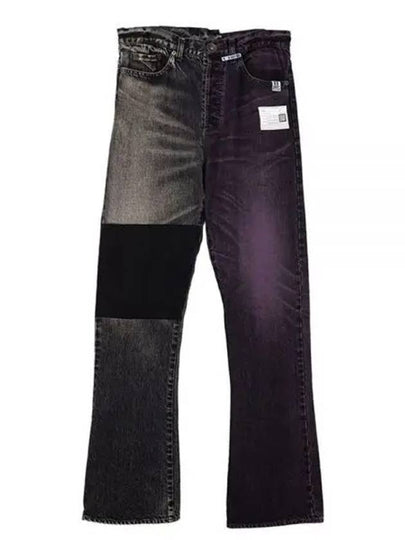 Two Tone Denim Straight Jeans Black - MIHARA YASUHIRO - BALAAN 2