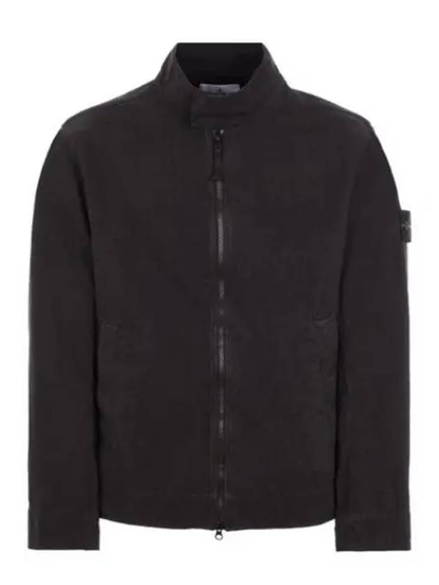 Tela Mock Neck Zip-up Jacket Black - STONE ISLAND - BALAAN 2