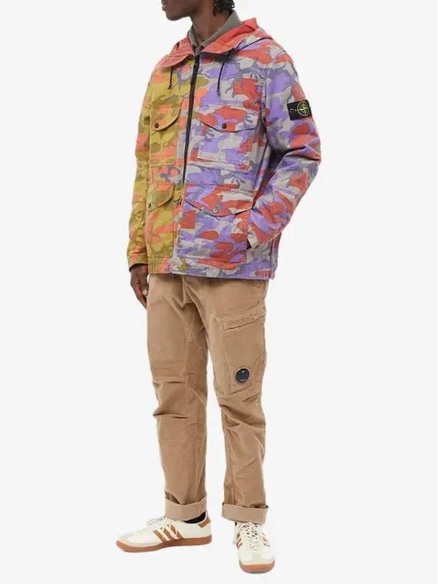 Heritage Camo Ripstop Nylon Watro Down Zip-up Jacket Brick - STONE ISLAND - BALAAN 5