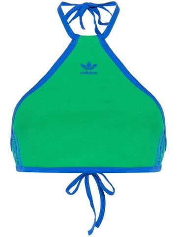 Halter Neck Crop Sleeveless Green - ADIDAS - BALAAN 1