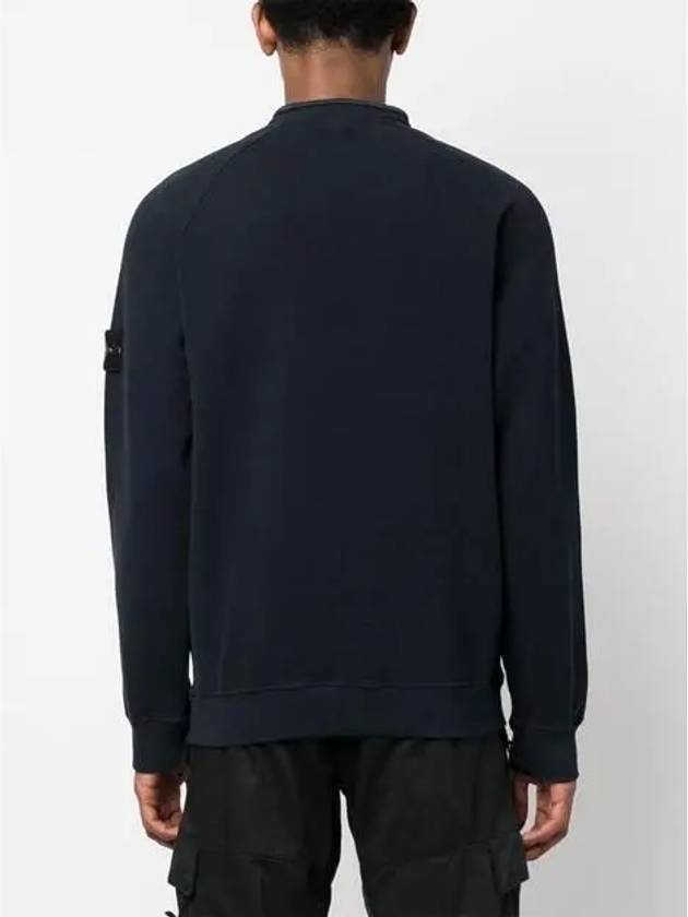 Stretch Cotton Fleece Mock Turtleneck Sweatshirt Navy - STONE ISLAND - BALAAN 5