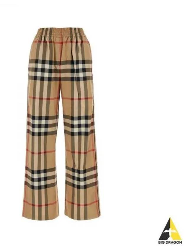 Check Cotton Straight Pants Beige - BURBERRY - BALAAN 2