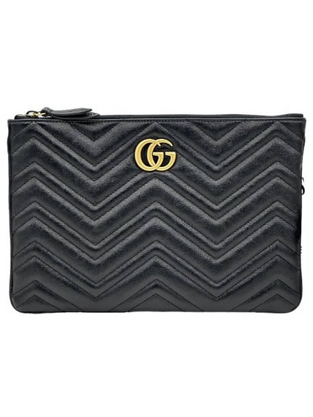 GG Marmont Leather Pouch Bag Black - GUCCI - BALAAN 2