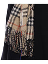 Check Reversible Wool Cashmere Scarf Sand - BURBERRY - BALAAN 7