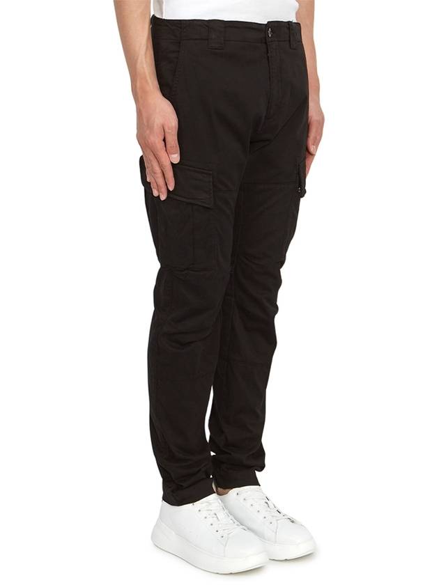 Stretch Satin Cargo Straight Pants Black - CP COMPANY - BALAAN 4