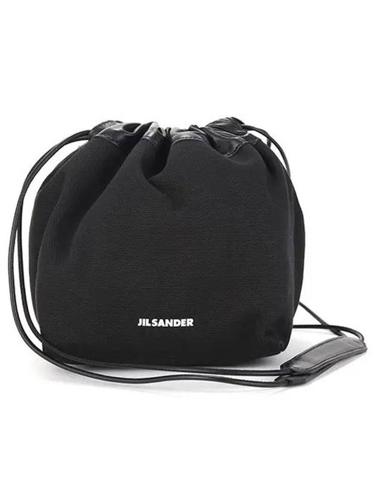 Dumpling Canvas Bucket Bag Black - JIL SANDER - BALAAN 2