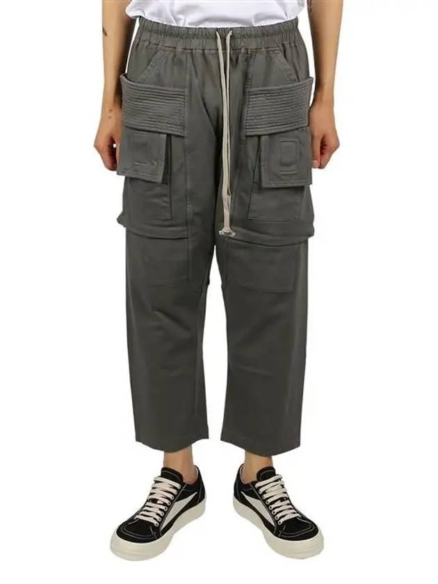 Drawstring Drop Crotch Cotton Straight Pants Grey - RICK OWENS - BALAAN 2