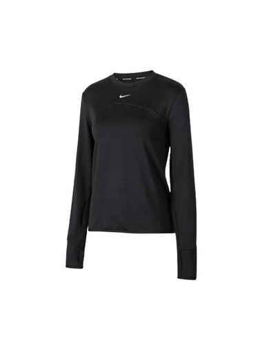 Women's Dri Fit Swift Element UV Crew Neck Running Long Sleeve T-Shirt Black - NIKE - BALAAN 1