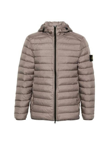 Loom Woven Chambers R Nylon Down TC Light Hoodie Down Jacket Dove Grey - STONE ISLAND - BALAAN 1