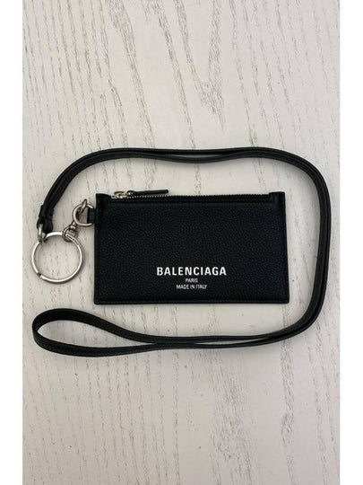 Logo Print Strap Leather Card Wallet Black - BALENCIAGA - BALAAN 2