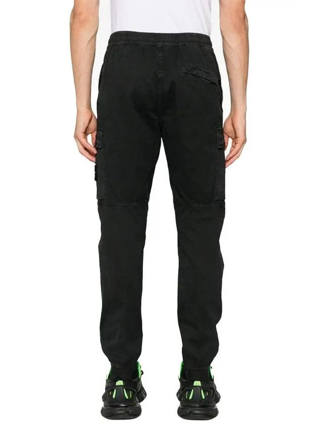 Stretch Cotton Cargo Straight Pants Black - STONE ISLAND - BALAAN 4