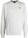 Zebra Patch Crew Neck Knit Top Light Grey - PAUL SMITH - BALAAN 2