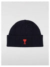 Logo Patch Merano Wool Beanie Navy - AMI - BALAAN 2