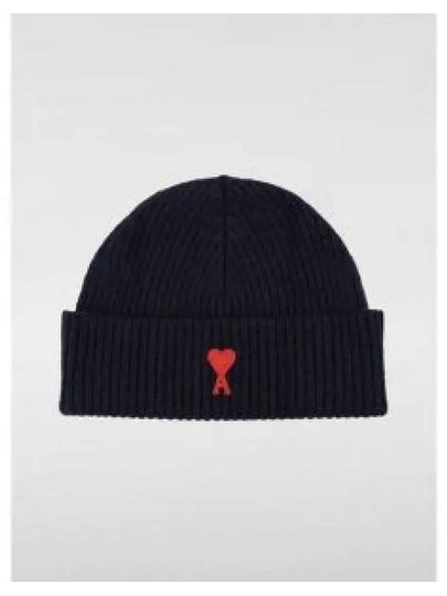 Logo Patch Merano Wool Beanie Navy - AMI - BALAAN 2