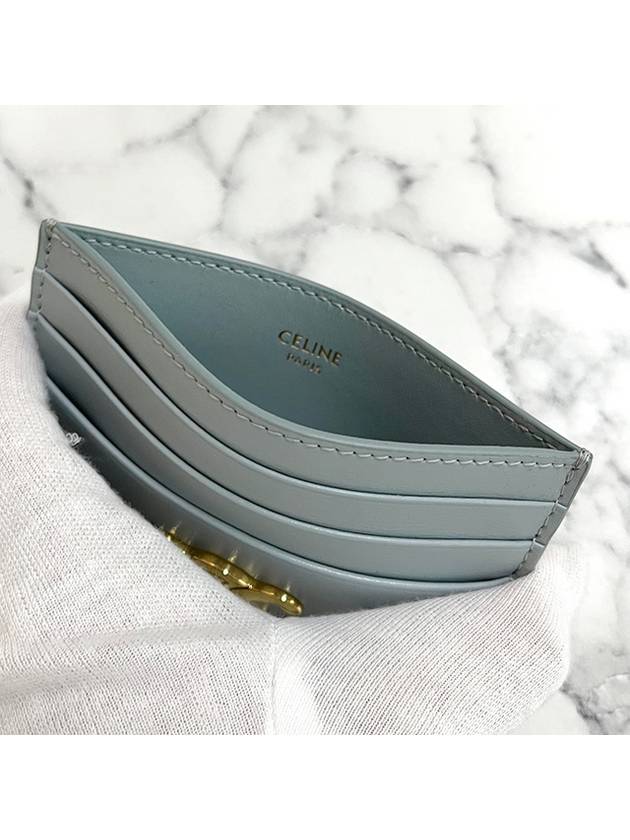 Triomphe Shiny Calfskin Card Holder Ice Blue - CELINE - BALAAN 9