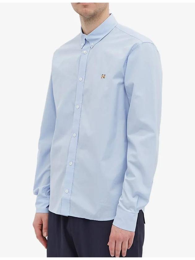 Small Fox Head Patch Classic Long Slevee Shirt Light Blue - MAISON KITSUNE - BALAAN 4