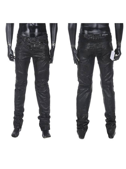 Oil Coating Biker Jeans Black - BALMAIN - BALAAN 2