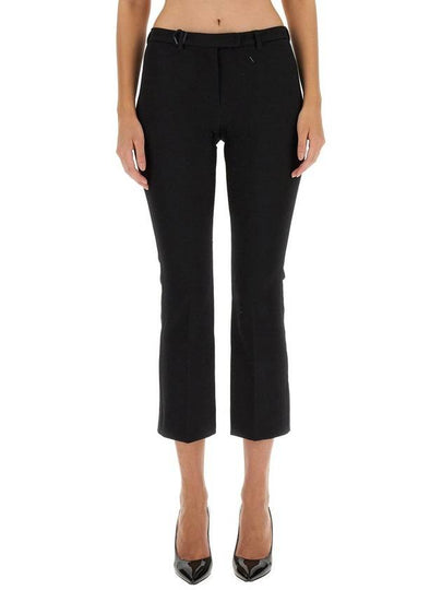 Women's Humanita Cotton Blend Straight Pants Black - S MAX MARA - BALAAN 2