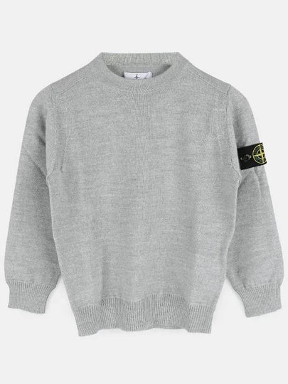 Stone Kids Wappen Round Neck Wool Knit Gray 7516509A4 V0M64 - STONE ISLAND - BALAAN 2